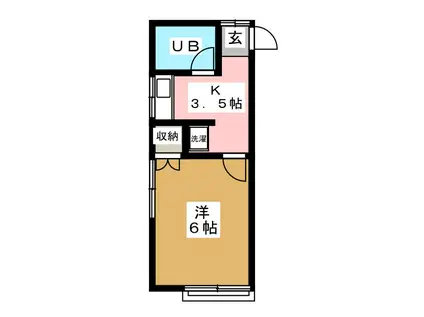 栄ミリオンコーポ第3(1K/2階)の間取り写真