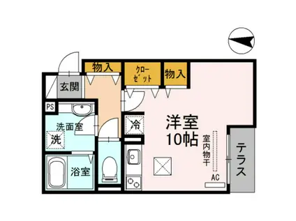 ボアソルチ(ワンルーム/1階)の間取り写真