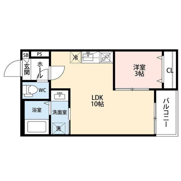 GRANDBLUENAGASUKA I(1LDK/1階)の間取り写真