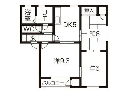 ＪＲ東北本線 岩手飯岡駅 徒歩8分 2階建 築31年(3DK/2階)の間取り写真