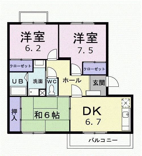 エスポワールメーゾン(3DK/3階)の間取り写真