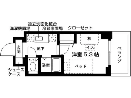 キャンパスヴィレッジ京都今出川通(ワンルーム/2階)の間取り写真