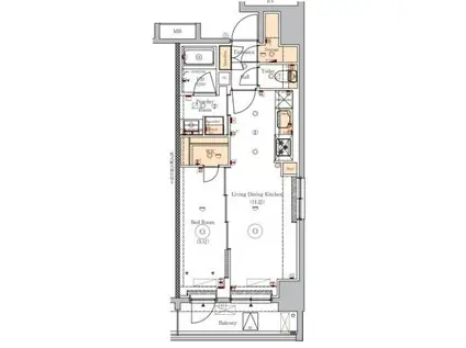 VERXEED ASAKUSA(1LDK/9階)の間取り写真