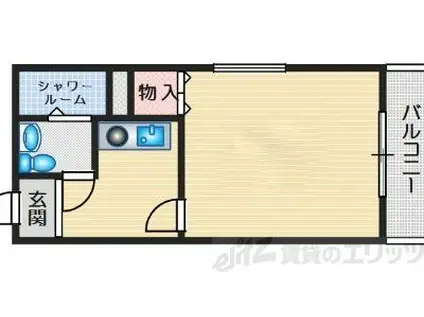 ハイツオーキタ津之江(1K/2階)の間取り写真
