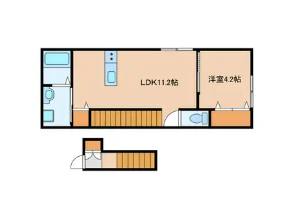 ブロギー南栄(1LDK/2階)の間取り写真