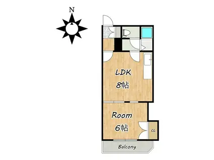 マーベリック帯広東(1LDK/1階)の間取り写真