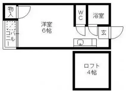プライマリー上津バイパス(ワンルーム/1階)の間取り写真