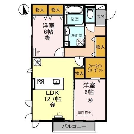 ブリエテラス(2LDK/2階)の間取り写真