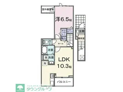 ピースフルIII(1LDK/2階)の間取り写真