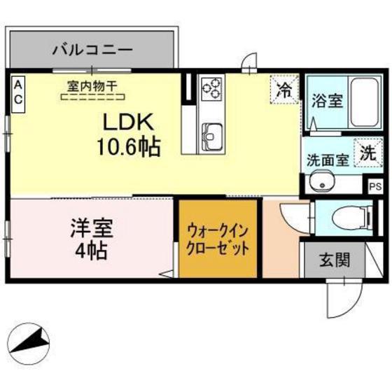 フォレストギオン(1LDK/3階)の間取り写真