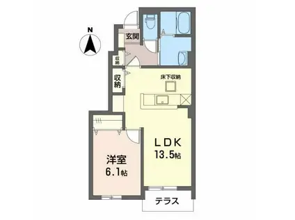 ボヌール(1LDK/1階)の間取り写真