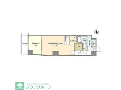 アルファコート西新井(1LDK/4階)の間取り写真