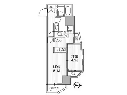 LUNIQ新御徒町I(1LDK/3階)の間取り写真