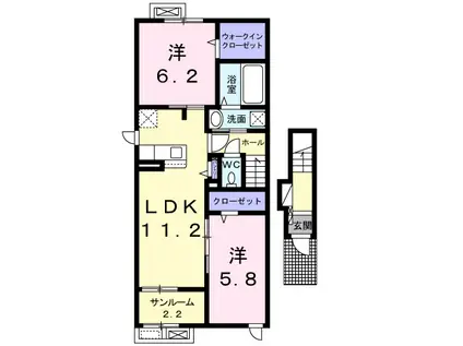フォルスラーマVI(2LDK/2階)の間取り写真