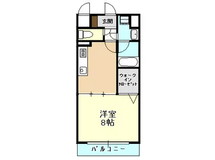 エバーヒルズN棟(1DK/2階)の間取り写真