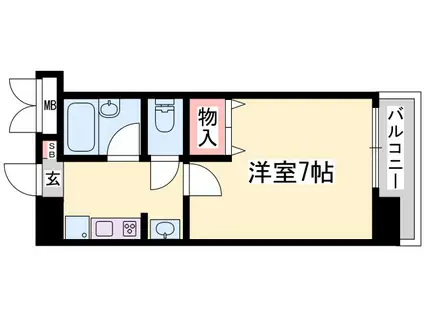 リバーパーク・北条(1K/3階)の間取り写真