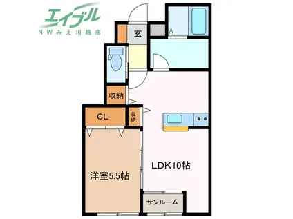 MYカメリア(1LDK/1階)の間取り写真