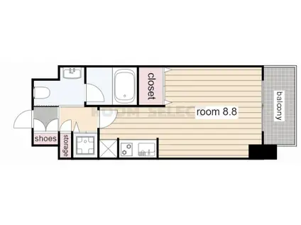 GLANZ(ワンルーム/10階)の間取り写真