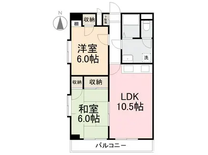 グローバル高松(2LDK/7階)の間取り写真