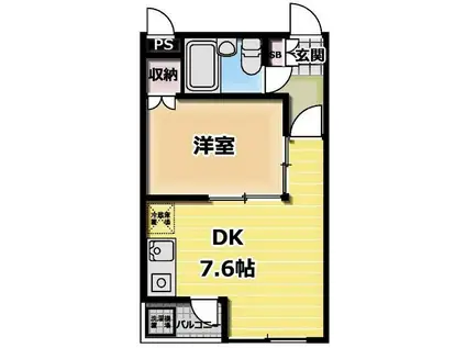 ロイヤルハイム1(1DK/1階)の間取り写真
