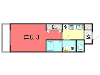 モーレン(1K/1階)の間取り写真