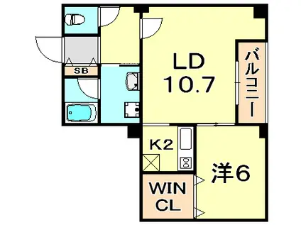 サンビルダー北野 THE BASE(1LDK/3階)の間取り写真
