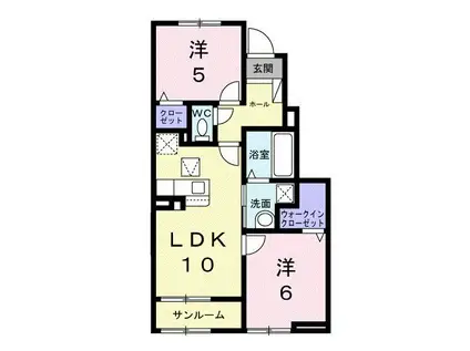 メゾンドラーゴ(2LDK/1階)の間取り写真