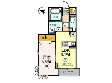ラ・ファビュラス(1LDK/2階)の間取り写真