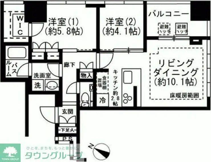 プレミストタワー白金高輪 7階階 間取り