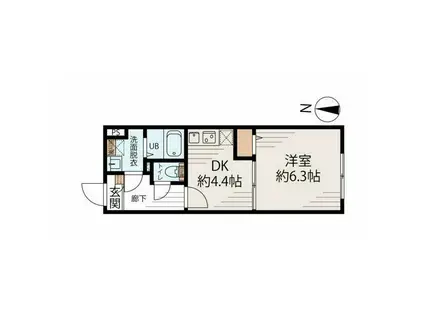 アルファ南千住(1DK/4階)の間取り写真