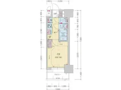 プレサンス太閤通駅前デュプル(1K/4階)の間取り写真