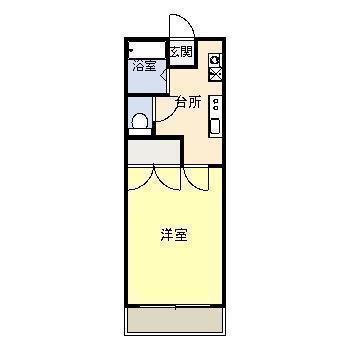 コンフォートヒルズ(1K/2階)の間取り写真