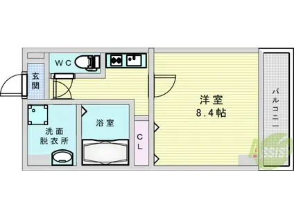 CITY SPIRE上新庄(ワンルーム/5階)の間取り写真