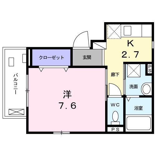 プラムマリー相模大塚(1K/3階)の間取り写真