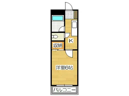 プレアール塔原東(1K/3階)の間取り写真