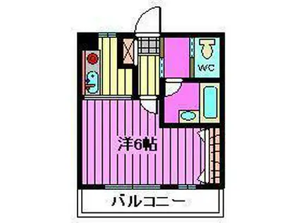 ＪＲ京浜東北線 西川口駅 徒歩10分 2階建 築24年(ワンルーム/2階)の間取り写真