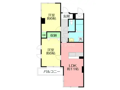 メゾンM.K(2LDK/2階)の間取り写真