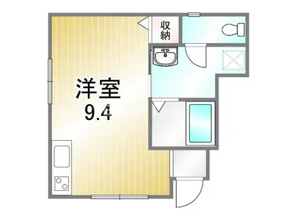 プリッ2御崎(ワンルーム/1階)の間取り写真