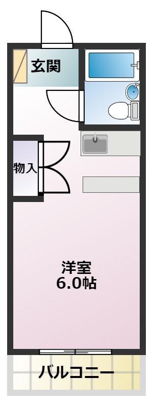 シティキャビン(1K/3階)の間取り写真