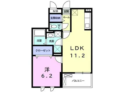エムロード(1LDK/5階)の間取り写真