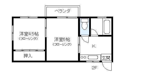 小仲台ハイツ(2K/1階)の間取り写真