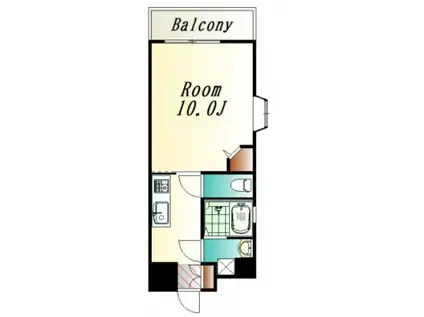 グラビスコート十日市(1K/3階)の間取り写真