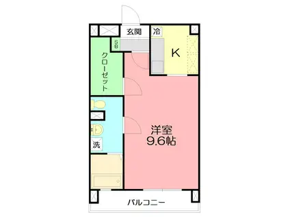 オセアン ブルー(ワンルーム/1階)の間取り写真