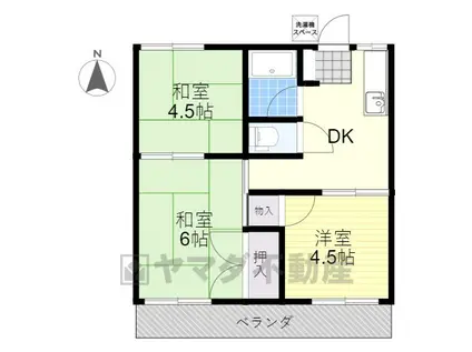 アクツハイツⅠ(3DK/2階)の間取り写真