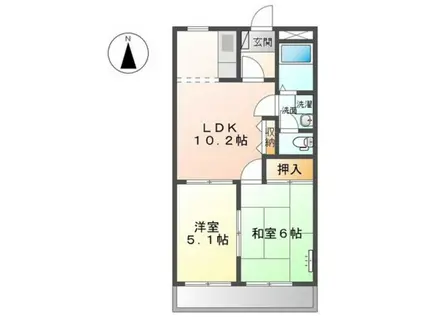 ファインヴィーブル参番館(2LDK/1階)の間取り写真
