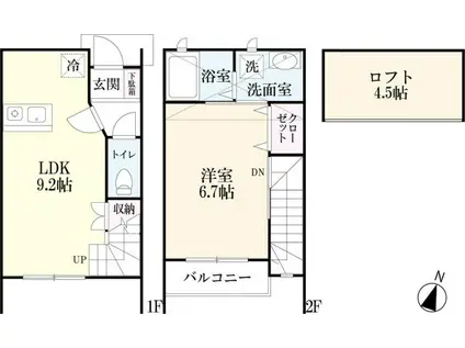 ロイヤルステージ Y棟(1LDK/1階)の間取り写真