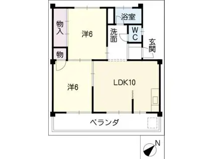 マイン シュロス(2LDK/4階)の間取り写真