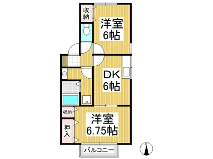 セジュール大塚(2DK/1階)の間取り写真