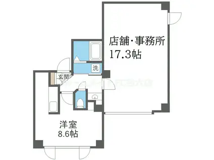GMTENJIMBASHI(ワンルーム/1階)の間取り写真