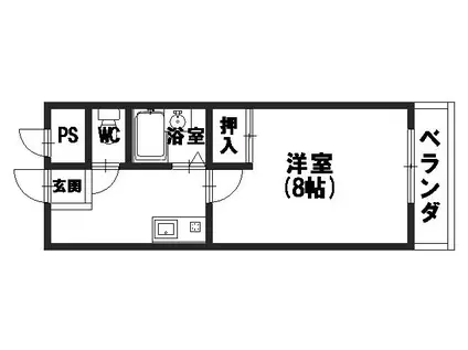 フレンドシップ(1K/3階)の間取り写真
